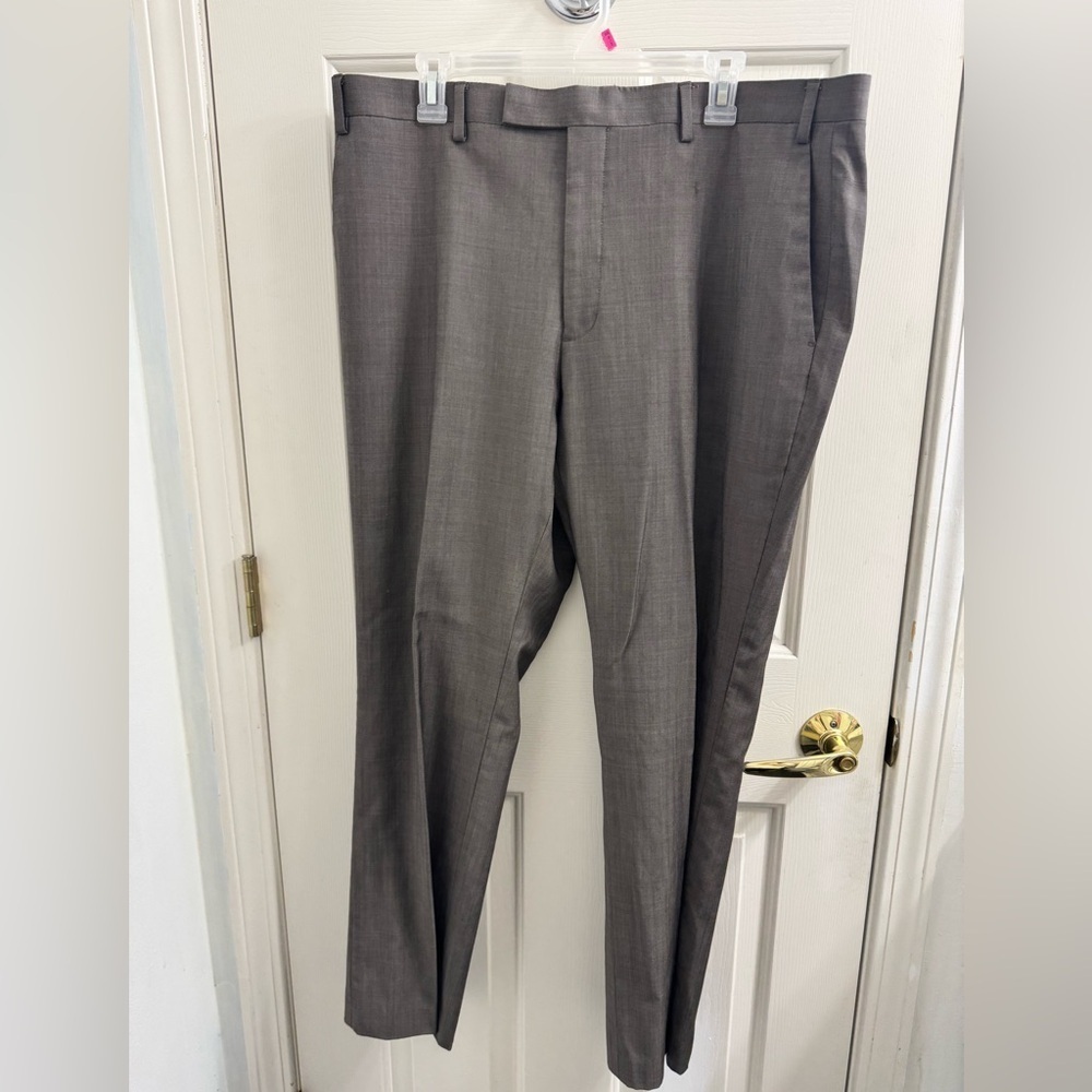 Marc Anthony Gray Dress Pants Straight-Leg Flat Front size 3830